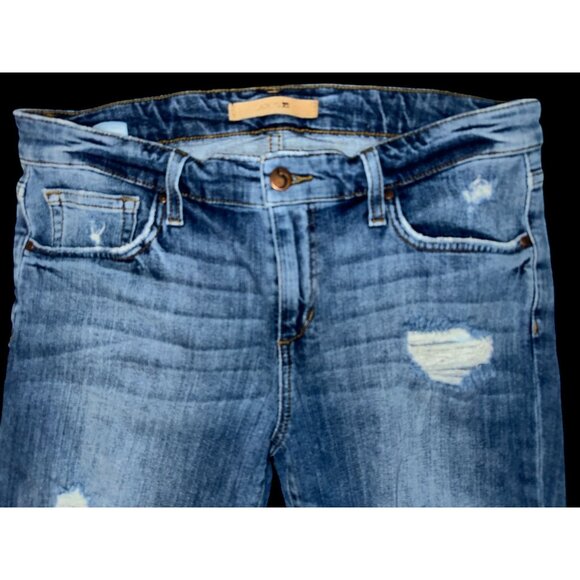 Joes Jeans Women 28 Blue Edison Destroy Denim Kency Mid Rise Boyfriend Slim Crop - Picture 5 of 9